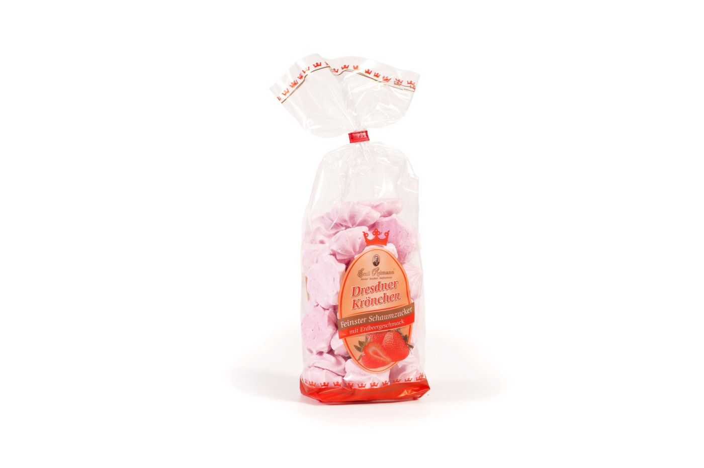 100g Schaumzucker Krönchen mit Erdbeergeschmack